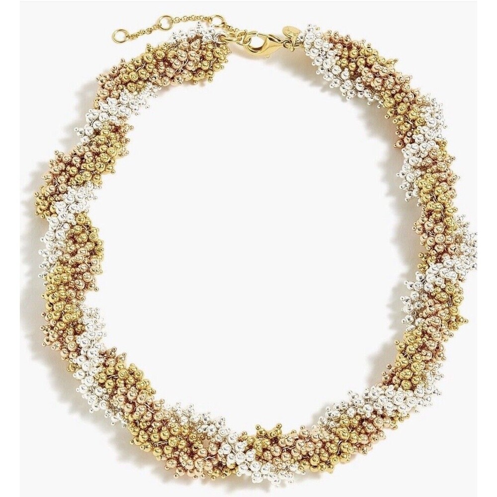 J. Crew Twisty Beaded Mixed Metal Necklace